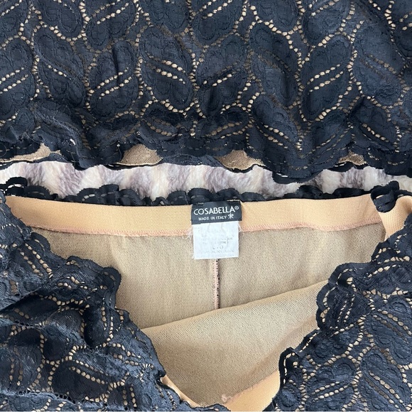 Vintage Cosabella Black Lace Top and Skirt Set - Picture 3 of 4